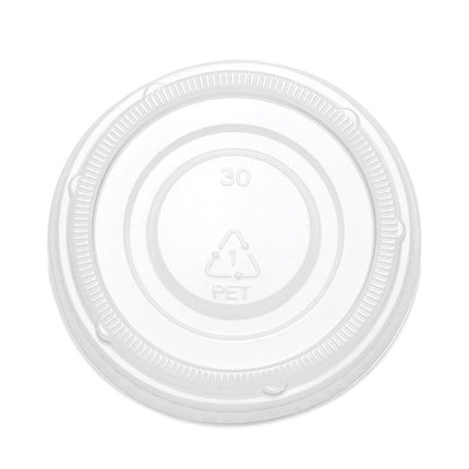 Portion Cup Lids, Fits 2 oz Portion Cups, Plastic, Clear, 2,500/Carton