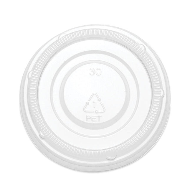 Portion Cup Lids, Fits 2 oz Portion Cups, Plastic, Clear, 2,500/Carton