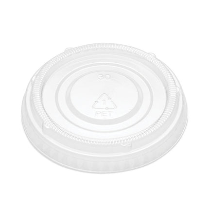 Portion Cup Lids, Fits 2 oz Portion Cups, Plastic, Clear, 2,500/Carton