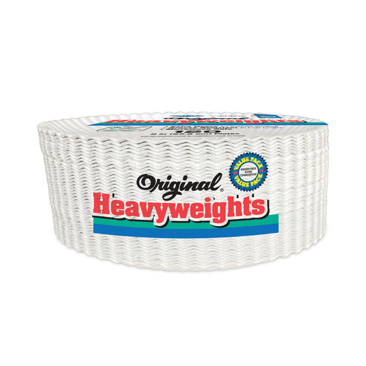 Original Heavyweights Paper Plates, 9" dia, White, 120/Pack, 8 Packs/Carton