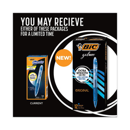 Gel-Ocity Gel Pen, Retractable, Medium 0.7 Mm, Blue Ink, Translucent Blue Barrel, Dozen