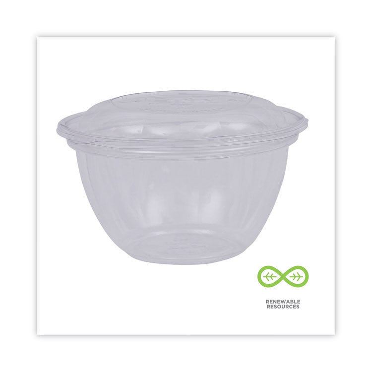 Renewable and Compostable Containers, 18 oz, 5.5" Diameter x 2.3" h, Clear, Plastic, 150/Carton