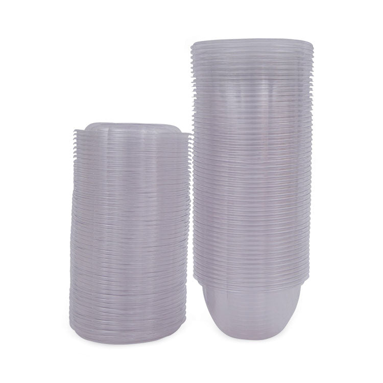 Renewable and Compostable Containers, 18 oz, 5.5" Diameter x 2.3" h, Clear, Plastic, 150/Carton