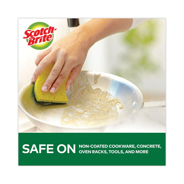 Heavy-Duty Scrub Sponge, 4.5 X 2.7, 0.6" Thick, Yellow/green, 6/pack