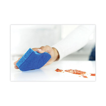 Non-Scratch Multi-Purpose Scrub Sponge, 4.4 X 2.6, 0.8" Thick, Blue, 6/pack
