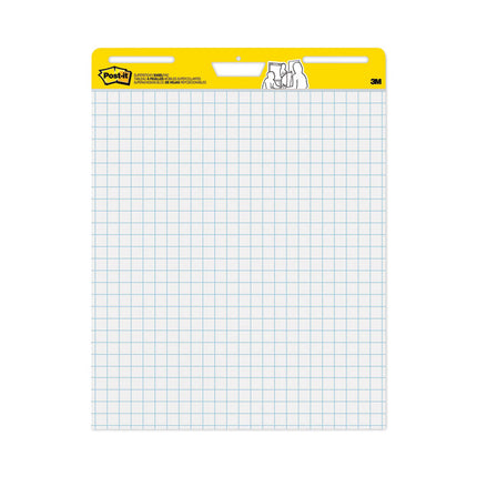 Vertical-Orientation Self-Stick Easel Pads, Quadrille Rule (1 sq/in), 25 x 30, White, 30 Sheets, 2/Carton