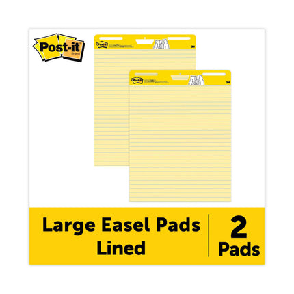 Vertical-Orientation Self-Stick Easel Pads, Presentation Format (1.5" Rule), 25 x 30, Yellow, 30 Sheets, 2/Carton