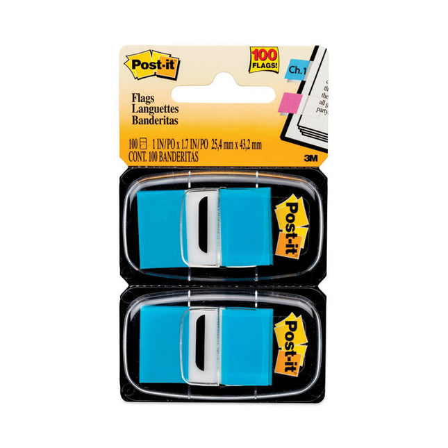Standard Page Flags in Dispenser, Bright Blue, 50 Flags/Dispenser, 2 Dispensers/Pack