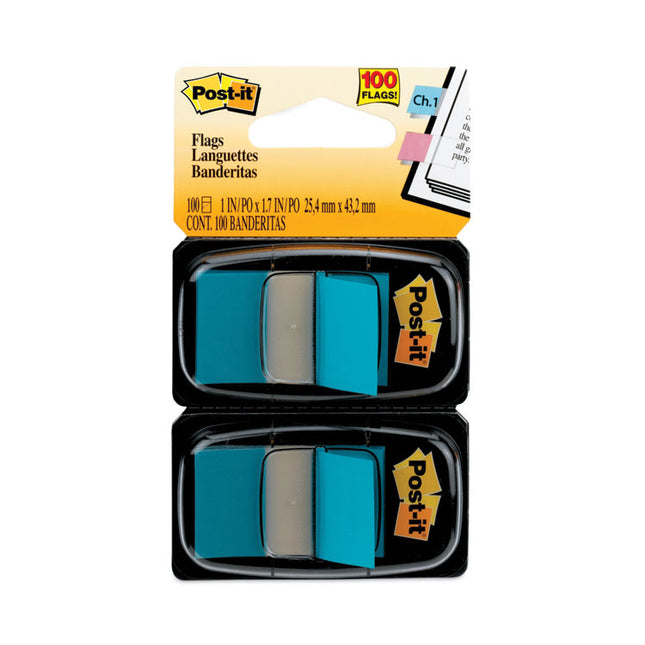 Standard Page Flags in Dispenser, Blue, 50 Flags/Dispenser, 2 Dispensers/Pack