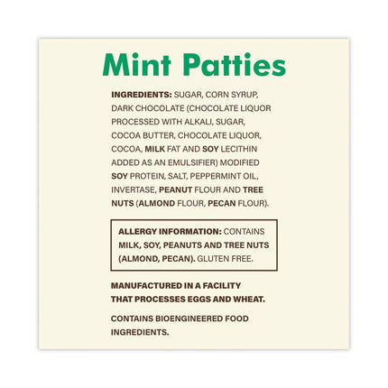 Mint Patties,175 Individually Wrapped, 3 lb Bag