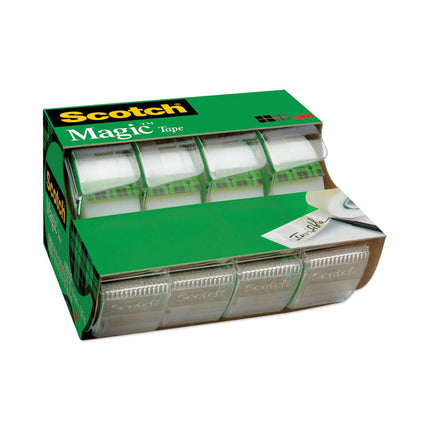 Magic Tape In Handheld Dispenser, 1" Core, 0.75" X 25 Ft, Clear, 4/pack