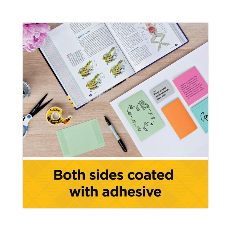 Double-Sided Tape, 3" Core, 0.5" X 36 Yds, Clear, 2/pack