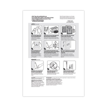 Picture Hanging Strips, Cabinet Pack, Removable, Holds Up To 6 Lbs Per Pair, 0.75 X 2.75, White, 4/set, 50 Sets/carton