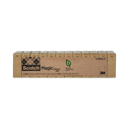 Magic Greener Tape, 1" Core, 0.75" X 75 Ft, Clear, 12/pack
