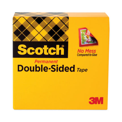 Double-Sided Tape, 1" Core, 0.5" X 75 Ft, Clear