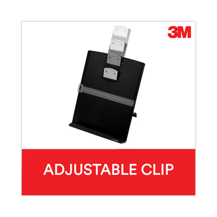 Fold-Flat Freestanding Desktop Copyholder, 150 Sheet Capacity, Plastic, Black/silver Clip