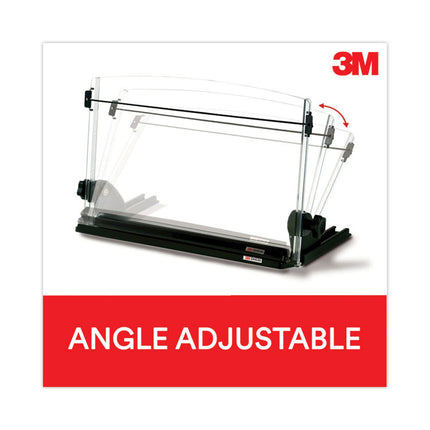 In-Line Adjustable Desktop Copyholder,150 Sheet Capacity, Plastic, Black/clear