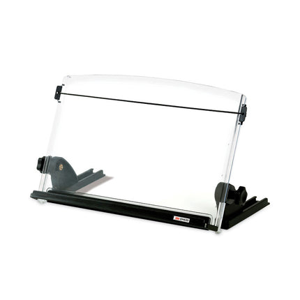 In-Line Adjustable Desktop Copyholder,150 Sheet Capacity, Plastic, Black/clear