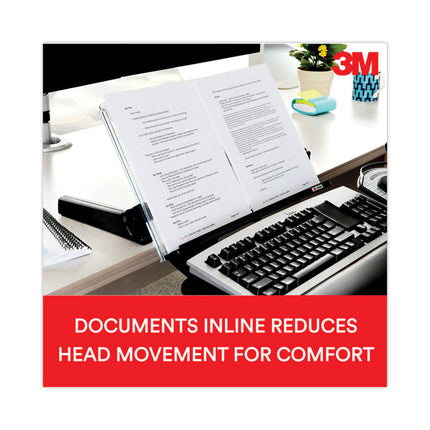 In-Line Freestanding Copyholder, 300 Sheet Capacity, Plastic, Black/clear