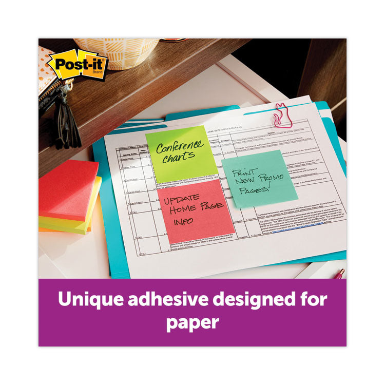 Note and Flag Dispenser, For 3 x 3 Pads, Black/Clear, Includes 45-Sheet Canary Super Sticky Pop-up Pad; (50) 1" Flags