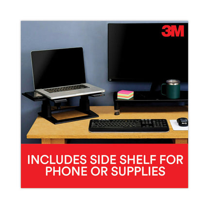 Adjustable Notebook Riser, 13" X 13" X 4" To 6", Black, Supports 20 Lbs