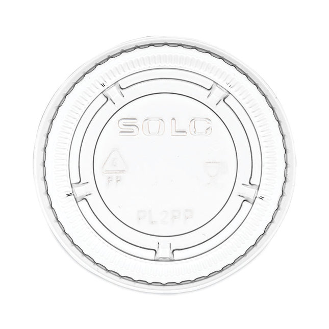 Portion/Souffle Cup Lids, Fits 1.5 oz to 2.5 oz Portion Containers, Plastic, Clear, 125/Sleeve, 20 Sleeves/Carton