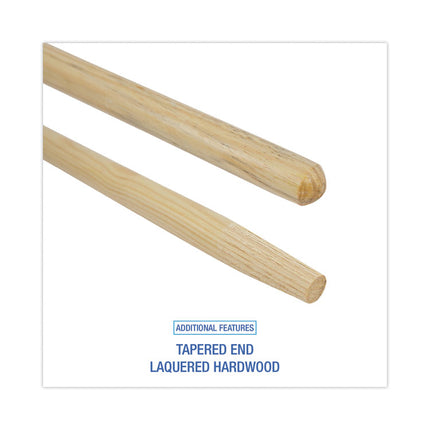 Tapered End Broom Handle, Lacquered Pine, 1.13" dia x 60", Natural