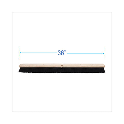 Floor Brush Head, 2.5" Black Tampico Fiber Bristles, 36" Brush
