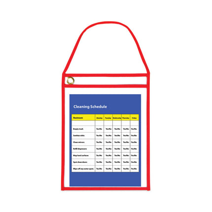 1-Pocket Shop Ticket Holder w/Setrap and Red Stitching, 75-Sheet, 9 x 12, 15/Box