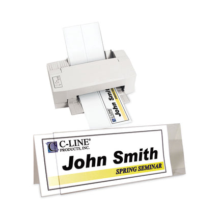 Tent Card Holders, 4.25 x 11.7, Rigid Heavyweight Clear Plastic, 25/Box