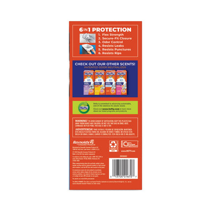 Extra Heavy-Duty Ultra Strong Scented Tall Kitchen Bags, Drawstring, 13 gal, Clean Burst, 23.75" x 24.88", White, 80/Box