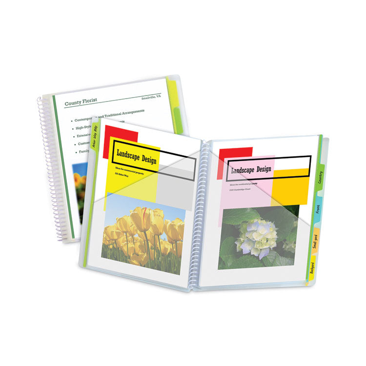 10-Pocket Poly Portfolio With Write-On Tabs, 8.5 X 11, Clear/clear