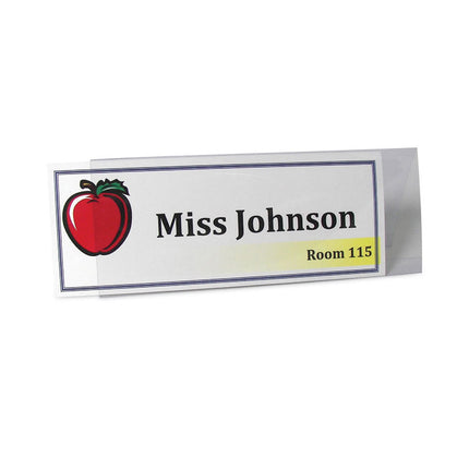 Tent Card Holders, 4.25 x 11.7, Rigid Heavyweight Clear Plastic, 25/Box