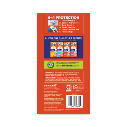 Ultra Strong Scented Tall Kitchen Bags, Drawstring, 13 gal, Lavender/Vanilla, 23.75" x 24.88", White, 110/Box, 3 Boxes/Carton