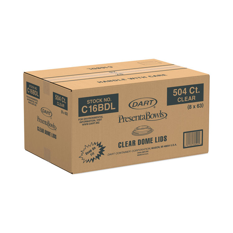 PresentaBowls Clear Dome Lids, 5.4" Diameter x 1.1" h, Plastic, 504/Carton