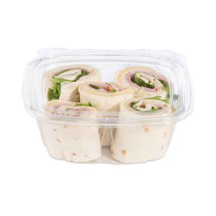 ClearPac SafeSeal Tamper-Resistant/Evident Containers, Flat Lid, 12 oz, Clear, Plastic, 100/Bag, 2 Bags/Carton