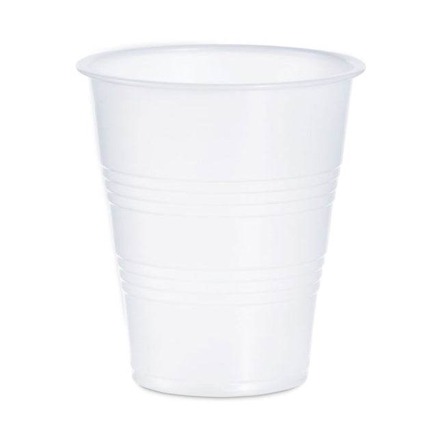 High-Impact Polystyrene Cold Cups, 7 oz, Plastic, Translucent, 100/Sleeve, 25 Sleeves/Carton