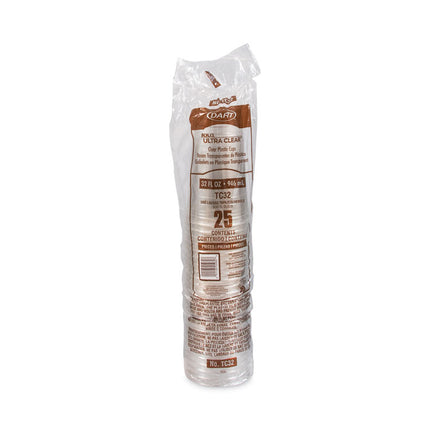 Ultra Clear PETE Cold Cups, 32 oz, Plastic, Clear, 300/Carton