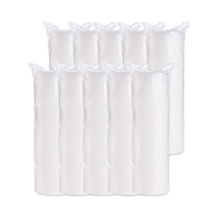 Plastic Lids for Foam Cups, Bowls and Containers, Flat, Vented, Fits 6 oz to 32 oz, Translucent, 100/Pack, 10 Packs/Carton
