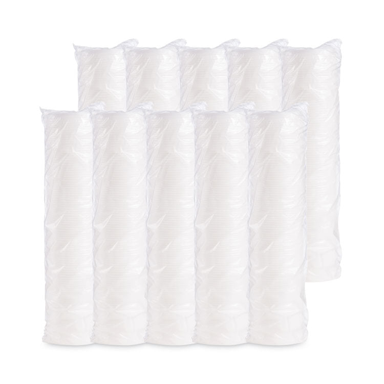 Plastic Lids for Foam Containers, Vented, Fits 3.5 oz to 6 oz, White, 100/Pack, 10 Packs/Carton