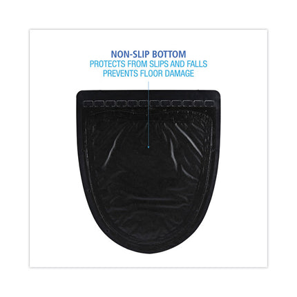Disposable Urinal Floor Mat 2.0, Slip-Resistant Rubber, 17.5 x 20, Black, 6/Carton