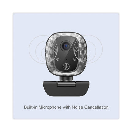 CyberTrack M1 HD Fixed Focus USB Webcam with AI Motion/Facial Tracking, 1920 Pixels x 1080 Pixels, 2.1 Mpixels, Black/Silver