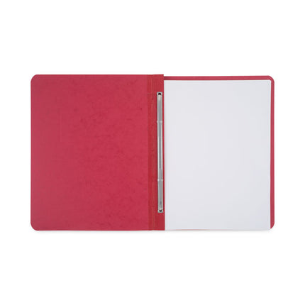 Pressboard Report Cover With Tyvek Reinforced Hinge, Two-Piece Prong Fastener, 3" Capacity, 8.5 X 11, Red/red