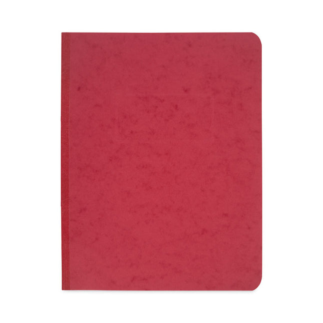 Pressboard Report Cover With Tyvek Reinforced Hinge, Two-Piece Prong Fastener, 3" Capacity, 8.5 X 11, Red/red