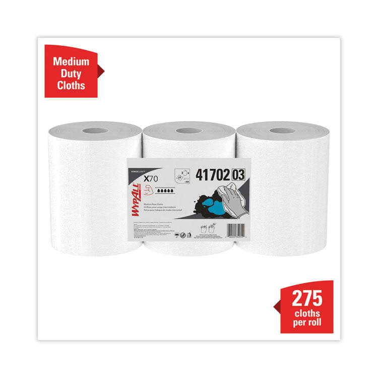 X70 Cloths, Center-Pull, 9.8 x 12.2, White, 275/Roll, 3 Rolls/Carton