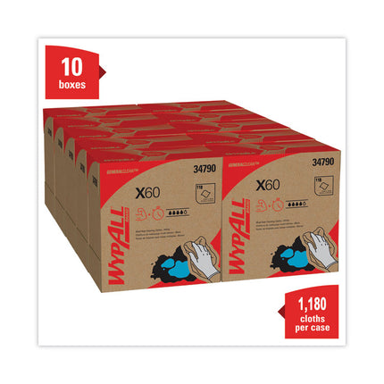 General Clean X60 Cloths, POP-UP Box, 8.34 x 16.8, White, 118/Box, 10 Boxes/Carton