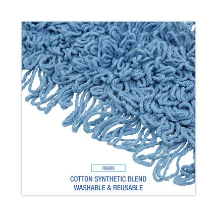 Mop Head, Dust, Looped-End, Cotton/synthetic Fibers, 18 X 5, Blue