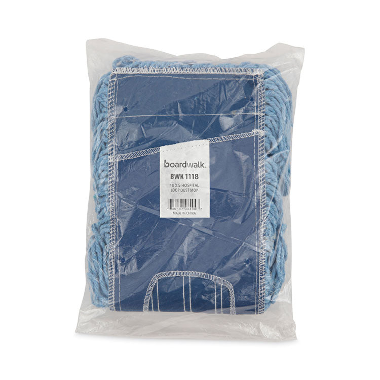 Mop Head, Dust, Looped-End, Cotton/synthetic Fibers, 18 X 5, Blue