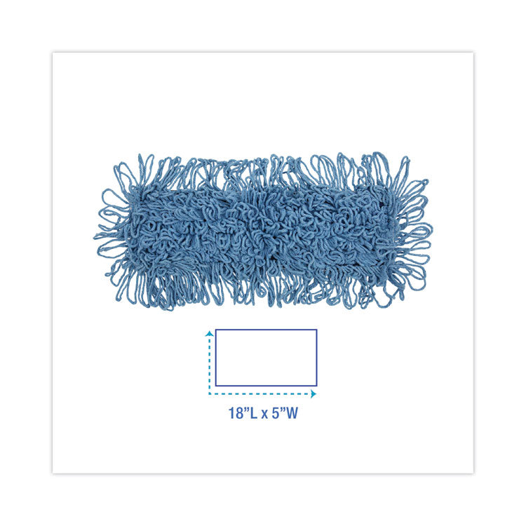 Mop Head, Dust, Looped-End, Cotton/synthetic Fibers, 18 X 5, Blue