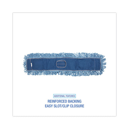 Dust Mop Head, Cotton/synthetic Blend, 36 X 5, Looped-End, Blue